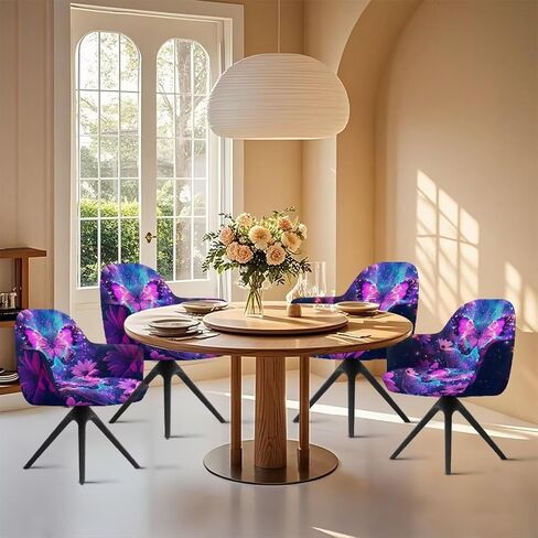 Butterfly Chair Covers Armchair Slipcover Stretchable Computer Chair Cover for Office Chairs Cherry Blossoms Dining Room Slipcovers Modern Design Fits Various Bar Stool Chairs in Kuwait