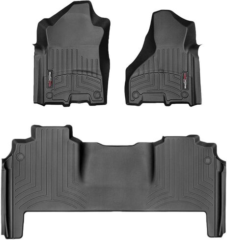 WeatherTech Custom Fit FloorLiners for Ram Truck 2500/3500, Ram 2500/3500-1st & 2nd Row (441545-1-5), Black in Saudi Arabia