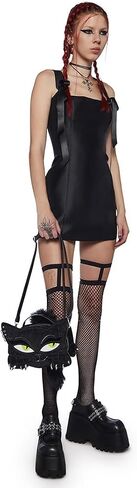 Dolls Kill Pixie Stardust Mini Dress by Mood Mood - Taffeta Dress with Fit and Flare Silhouette ، مثالي للمناسبات الخاصة - الأسود ، xx -large in Saudi Arabia