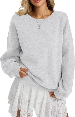 Womens Fleece Oversized Sweatshirt Crewneck Pullover Casual Long Sleeve Tops Basic Fall Fashion Outfits 2025 in Saudi Arabia