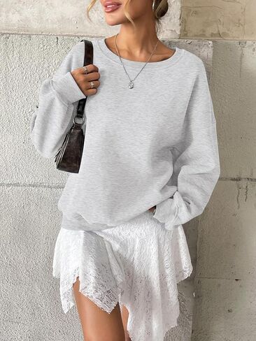 Womens Fleece Oversized Sweatshirt Crewneck Pullover Casual Long Sleeve Tops Basic Fall Fashion Outfits 2025 in Saudi Arabia