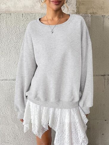 Womens Fleece Oversized Sweatshirt Crewneck Pullover Casual Long Sleeve Tops Basic Fall Fashion Outfits 2025 in Saudi Arabia