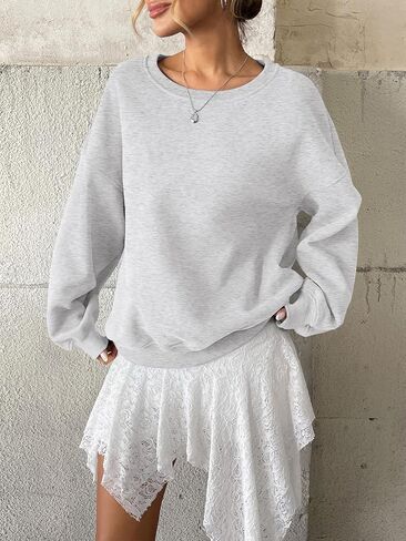 Womens Fleece Oversized Sweatshirt Crewneck Pullover Casual Long Sleeve Tops Basic Fall Fashion Outfits 2025 in Saudi Arabia