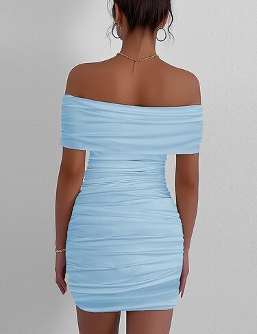 المرأة قبالة الكتف بلا أكمام فساتين bodycon in Kuwait