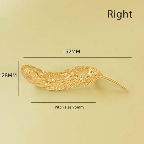 Handle knobs, Cabinet Drawer Handle, Cabinet Pulls, Feather Shape Furniture Handles for cabinets and Drawers Dresser Door Knobs Pull Furniture Hardware Gold Handle,(C367296R) in Saudi Arabia