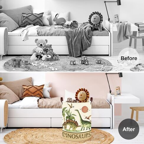 Clastyle Large Dinosaur Kid Storage Basket Baby Laundry Hamper Palm Tree Boy Gift Toy Box Collapsible Clothes Organizer Nursery Bin for Bedroom, Pterosaur, 40*30*30 cm in Kuwait