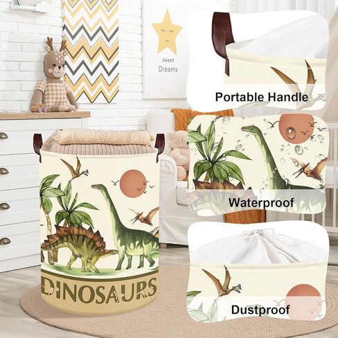 Clastyle Large Dinosaur Kid Storage Basket Baby Laundry Hamper Palm Tree Boy Gift Toy Box Collapsible Clothes Organizer Nursery Bin for Bedroom, Pterosaur, 40*30*30 cm in Kuwait