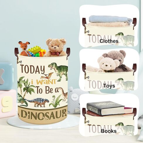 Clastyle Large Dinosaur Kid Storage Basket Baby Laundry Hamper Palm Tree Boy Gift Toy Box Collapsible Clothes Organizer Nursery Bin for Bedroom, Pterosaur, 40*30*30 cm in Kuwait