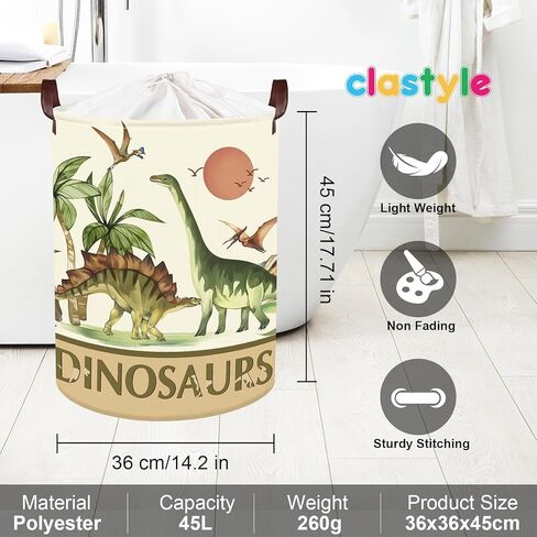 Clastyle Large Dinosaur Kid Storage Basket Baby Laundry Hamper Palm Tree Boy Gift Toy Box Collapsible Clothes Organizer Nursery Bin for Bedroom, Pterosaur, 40*30*30 cm in Kuwait