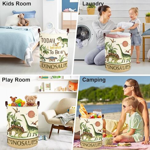Clastyle Large Dinosaur Kid Storage Basket Baby Laundry Hamper Palm Tree Boy Gift Toy Box Collapsible Clothes Organizer Nursery Bin for Bedroom, Pterosaur, 40*30*30 cm in Kuwait