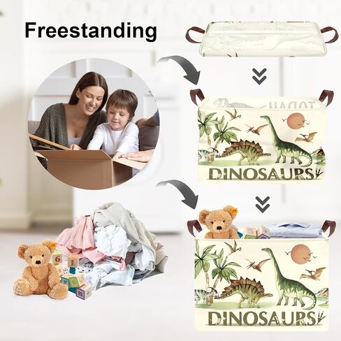 Clastyle Dinosaur Kid Storage Storage Basking Baby Laundry Garper Tree Tree Boy Gift Toy Box Toyblible Organizer Congery Bin لغرفة النوم ، الزاحف ، 40*30*30 سم in Kuwait