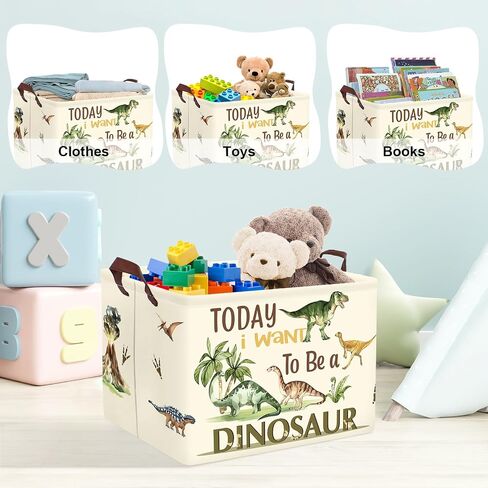 Clastyle Dinosaur Kid Storage Storage Basking Baby Laundry Garper Tree Tree Boy Gift Toy Box Toyblible Organizer Congery Bin لغرفة النوم ، الزاحف ، 40*30*30 سم in Kuwait