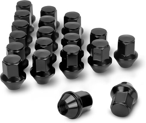 Dynofit 14x1.5 Lug Nuts متوافق مع 2008+ Chevy Silverado GMC Sierra 2500 3500،32pcs 14mmx1.5 OEM Black Wheel Lug Nuts 1.75 "H 7/8" Hex لعام 2012+ RAM 2500 3500 ، استبدل OE 611-236 | 611-330 in Kuwait