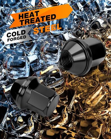 Dynofit 14x1.5 Lug Nuts متوافق مع 2008+ Chevy Silverado GMC Sierra 2500 3500،32pcs 14mmx1.5 OEM Black Wheel Lug Nuts 1.75 "H 7/8" Hex لعام 2012+ RAM 2500 3500 ، استبدل OE 611-236 | 611-330 in Kuwait