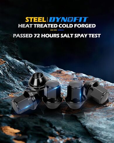 Dynofit 14x1.5 Lug Nuts متوافق مع 2008+ Chevy Silverado GMC Sierra 2500 3500،32pcs 14mmx1.5 OEM Black Wheel Lug Nuts 1.75 "H 7/8" Hex لعام 2012+ RAM 2500 3500 ، استبدل OE 611-236 | 611-330 in Kuwait