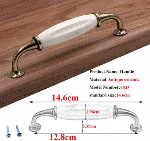 Handle knobs, Cabinet Drawer Handle, Cabinet Pulls, European Crack Kitchen Cabinet Accessories Drawer Ceramic Handle Antique Ceramic Handle Furniture Hardware Knob,(603510.6cm) in Saudi Arabia