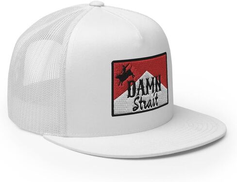 NG Damn Strait Flat Bill Trucker Hat High Crown Adjustable Western Country Cowboy Cowgirl Rodeo Cap in Kuwait