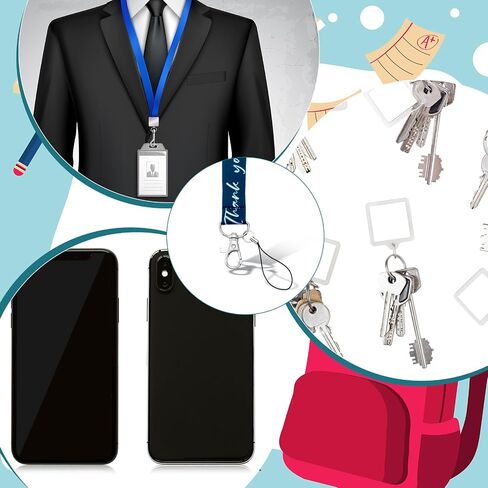 36 Pcs Lanyard Bulk for ID Badge Employee Appreciation Gifts Team Inspirational Quote Keychain for Custodian Teacher (Solid Color) in Saudi Arabia
