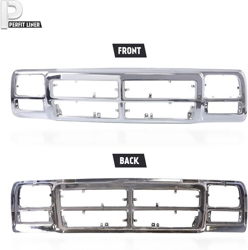 Perfit Liner New Front Chrome Grille Compatible with 1991-1993 DODGE D150 RAM Charger SUV Fits CH1200137 55026080 in Saudi Arabia