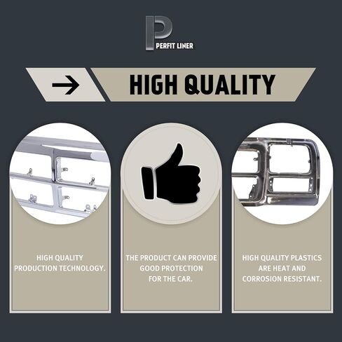 Perfit Liner New Front Chrome Grille Compatible with 1991-1993 DODGE D150 RAM Charger SUV Fits CH1200137 55026080 in Saudi Arabia
