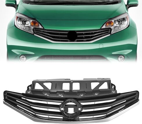 الشبكة العلوية Kuafu متوافقة مع استبدال Nissan Versa Note 2014-2017 لـ 623103Vy0A NI1200257 GRILL - البلاستيك (ABS) Chrome in Kuwait