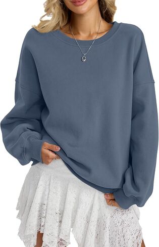 Womens Fleece Oversized Sweatshirt Crewneck Pullover Casual Long Sleeve Tops Basic Fall Fashion Outfits 2025 in Saudi Arabia