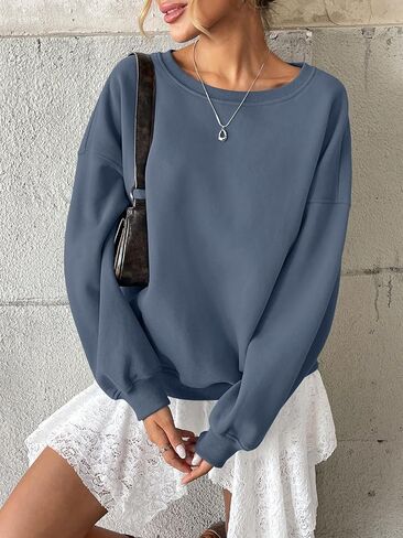 Womens Fleece Oversized Sweatshirt Crewneck Pullover Casual Long Sleeve Tops Basic Fall Fashion Outfits 2025 in Saudi Arabia