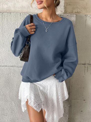 Womens Fleece Oversized Sweatshirt Crewneck Pullover Casual Long Sleeve Tops Basic Fall Fashion Outfits 2025 in Saudi Arabia