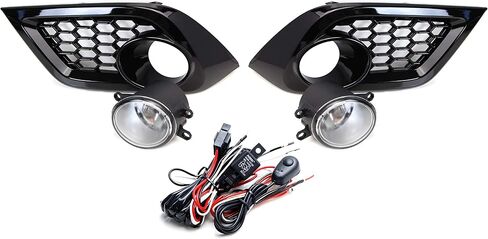 Ijdmtoy Leder Lens Lens Lights Kit Foglamp Kit مع لمبات الهالوجين ، أغطية الإطار ، تشغيل/إيقاف تشغيل التبديل وترحيل الأسلاك مع 2016 Scion IM ، 2017-2018 Toyota Corolla IM in Saudi Arabia