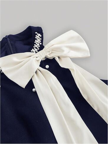 Floerns Women's Cute Bowknot Halter Dress Pearl Beaded Ruffle Hem Party Mini Dresses in Saudi Arabia