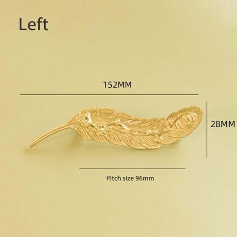 Handle knobs, Cabinet Drawer Handle, Cabinet Pulls, Feather Shape Furniture Handles for cabinets and Drawers Dresser Door Knobs Pull Furniture Hardware Gold Handle,(C367296R) in Saudi Arabia