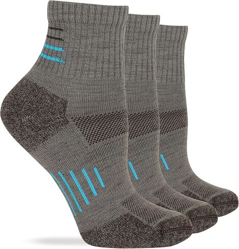 Wise Blend Ladies Merino Wool Blend Seamless Toe Hiker Quarter Crew Socks 3 Pair in Kuwait