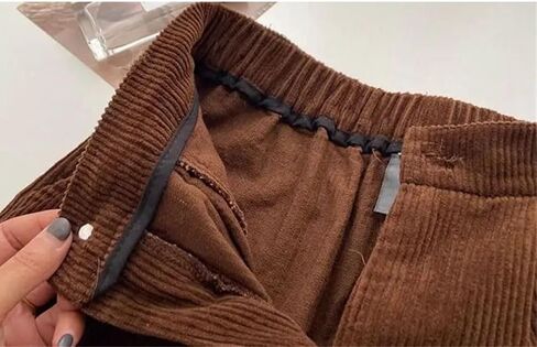 Women's Vintage High Waist Corduroy Pants Straight Full Length Trousers Fashion Baggy All Match Outwear Pant in Saudi Arabia