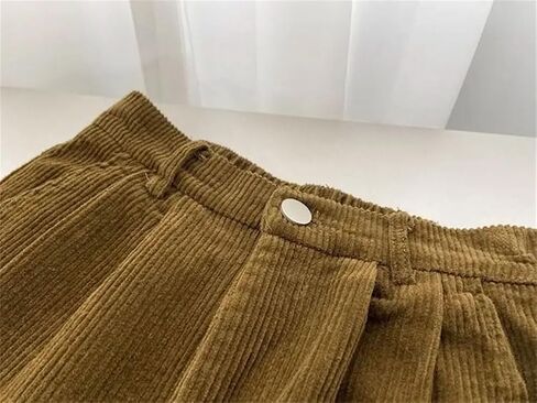 Women's Vintage High Waist Corduroy Pants Straight Full Length Trousers Fashion Baggy All Match Outwear Pant in Saudi Arabia