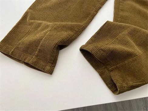 Women's Vintage High Waist Corduroy Pants Straight Full Length Trousers Fashion Baggy All Match Outwear Pant in Saudi Arabia