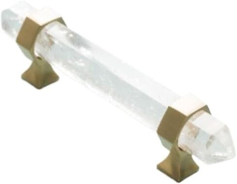 Handle knobs, Cabinet Drawer Handle, Cabinet Pulls, Luxury Natural Crystal Brass Cabinet Handle and Knob Dresser Knobs Drawer Pulls Bedroom Drawers Wardrobe Furniture,(PinkHexagon) in Kuwait