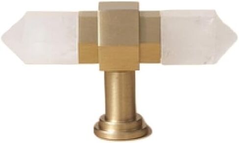 Handle knobs, Cabinet Drawer Handle, Cabinet Pulls, Luxury Natural Crystal Brass Cabinet Handle and Knob Dresser Knobs Drawer Pulls Bedroom Drawers Wardrobe Furniture,(PinkHexagon) in Kuwait