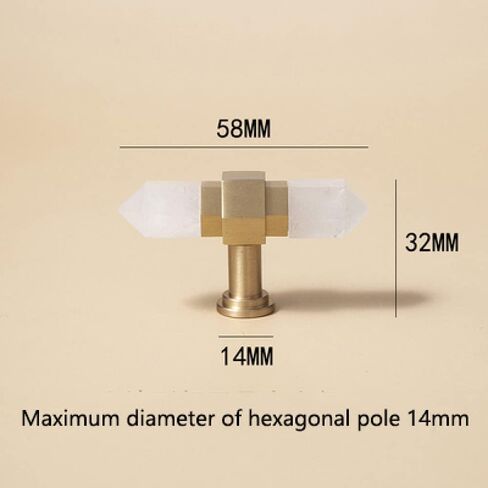 Handle knobs, Cabinet Drawer Handle, Cabinet Pulls, Luxury Natural Crystal Brass Cabinet Handle and Knob Dresser Knobs Drawer Pulls Bedroom Drawers Wardrobe Furniture,(PinkHexagon) in Kuwait