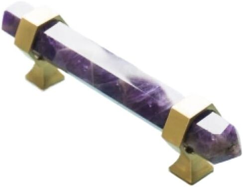 Handle knobs, Cabinet Drawer Handle, Cabinet Pulls, Luxury Natural Crystal Brass Cabinet Handle and Knob Dresser Knobs Drawer Pulls Bedroom Drawers Wardrobe Furniture,(PinkHexagon) in Kuwait