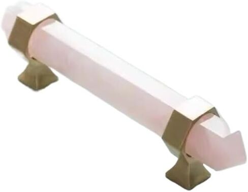 Handle knobs, Cabinet Drawer Handle, Cabinet Pulls, Luxury Natural Crystal Brass Cabinet Handle and Knob Dresser Knobs Drawer Pulls Bedroom Drawers Wardrobe Furniture,(PinkHexagon) in Kuwait