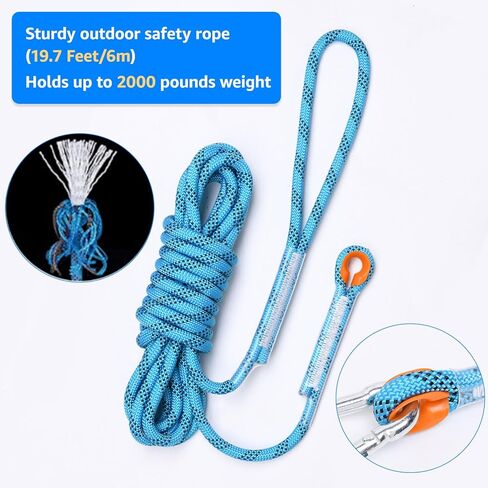 LOOBANI Dog Spring Pole Toy for Pitbull, Outdoor Durable Hanging Rope Tug Toys for Exercise & Muscle Building & Bite Training, Interactive Tug of War Game for Medium to Large Breeds Solo Play(Blue) in Kuwait