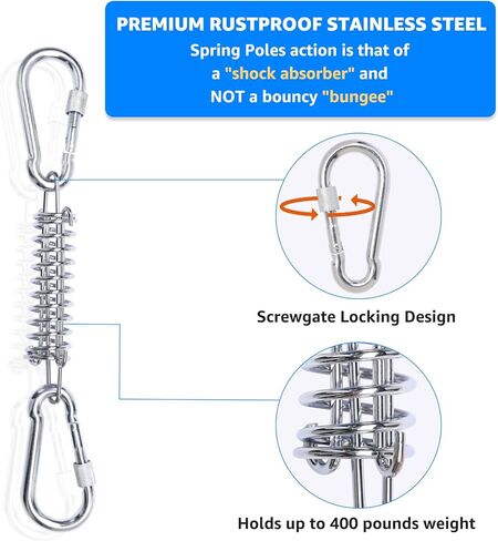 LOOBANI Dog Spring Pole Toy for Pitbull, Outdoor Durable Hanging Rope Tug Toys for Exercise & Muscle Building & Bite Training, Interactive Tug of War Game for Medium to Large Breeds Solo Play(Blue) in Kuwait