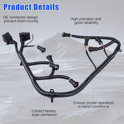 حاقن وقود المحرك تسخير الأسلاك متوافق مع فورد F-250 F-350 F-450 F-550 2005-2007 & FOR TRACESION 2004-2005 6.0L استبدال 5C3Z-9D930-A in Kuwait