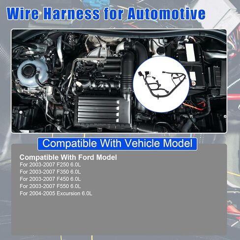 حاقن وقود المحرك تسخير الأسلاك متوافق مع فورد F-250 F-350 F-450 F-550 2005-2007 & FOR TRACESION 2004-2005 6.0L استبدال 5C3Z-9D930-A in Kuwait