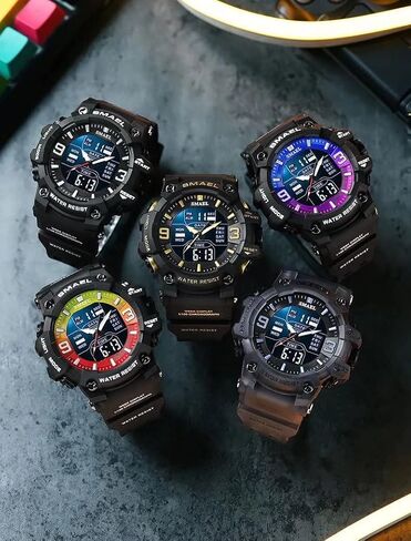 Men's Military Watches Outdoor Sports Watch Waterproof LED Date Alarm Digital Analog Wrist Watches for Men in Saudi Arabia