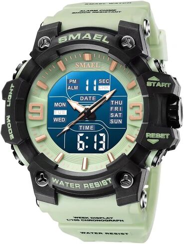 Men's Military Watches Outdoor Sports Watch Waterproof LED Date Alarm Digital Analog Wrist Watches for Men in Saudi Arabia