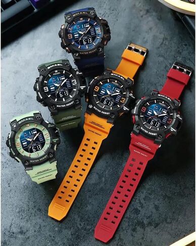 Men's Military Watches Outdoor Sports Watch Waterproof LED Date Alarm Digital Analog Wrist Watches for Men in Saudi Arabia