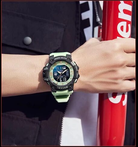 Men's Military Watches Outdoor Sports Watch Waterproof LED Date Alarm Digital Analog Wrist Watches for Men in Saudi Arabia