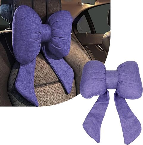 wuyaoyao Bow Car Headrest Pillow, Cute Bow Shape Car Neck Pillow, Soft Comfortable Automotive Seat Headrest Pillows for Driver, Universal Vehicle Neck Support Cushion for Sleeping Travel(Black) in Kuwait