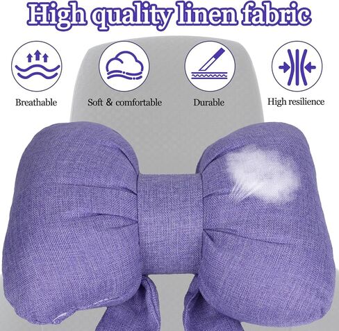 wuyaoyao Bow Car Headrest Pillow, Cute Bow Shape Car Neck Pillow, Soft Comfortable Automotive Seat Headrest Pillows for Driver, Universal Vehicle Neck Support Cushion for Sleeping Travel(Black) in Kuwait